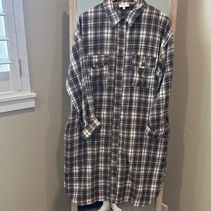 Bohme button down plaid shirt dress